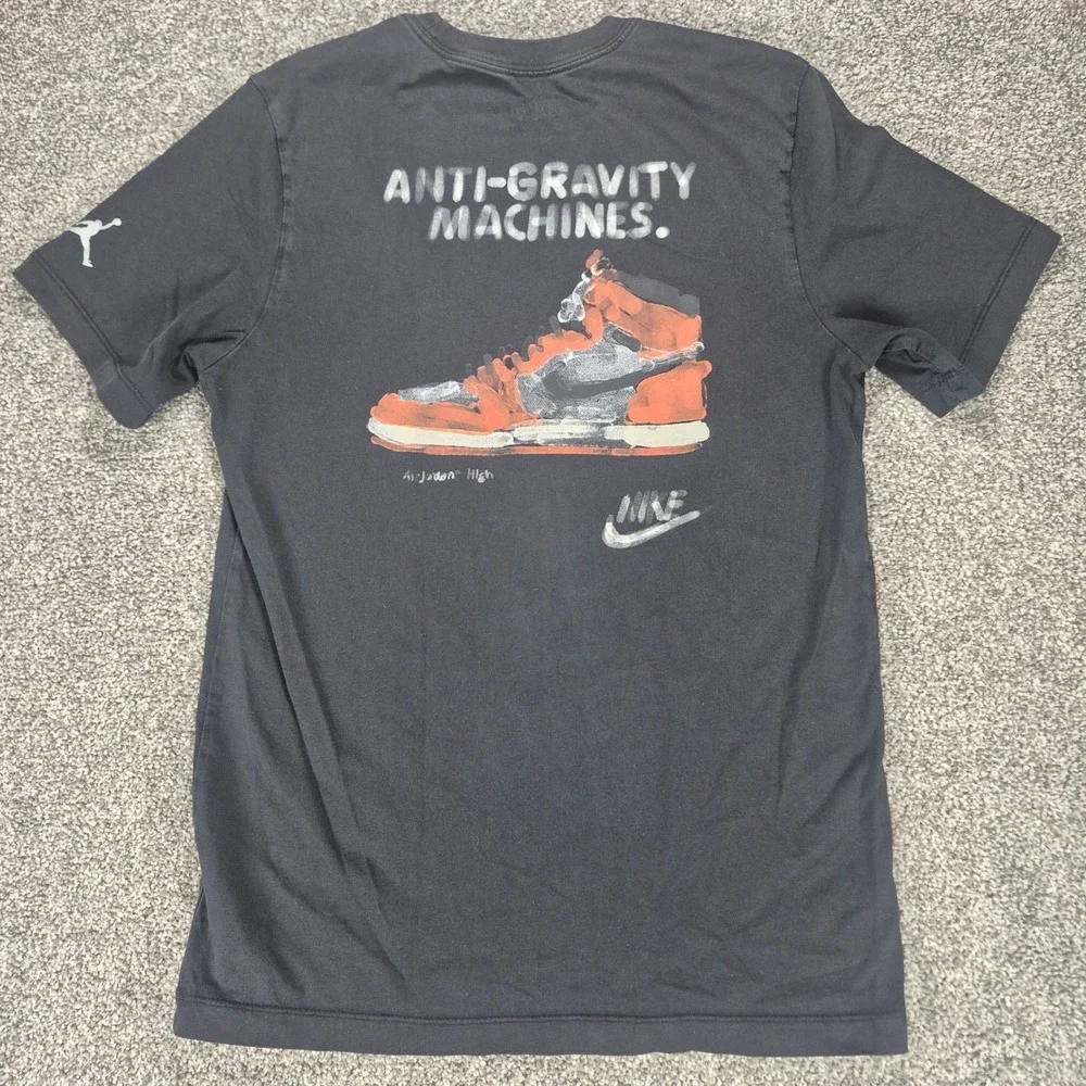 Jordan T-Shirt Mens Small Black Anti-Gravity Machines Air Jordan 1 Jumpman